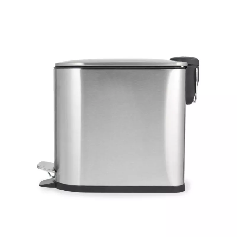 Beldray LA036683SSPEU7 pattumiera a pedale slimline a forma di D 5 litri, argento