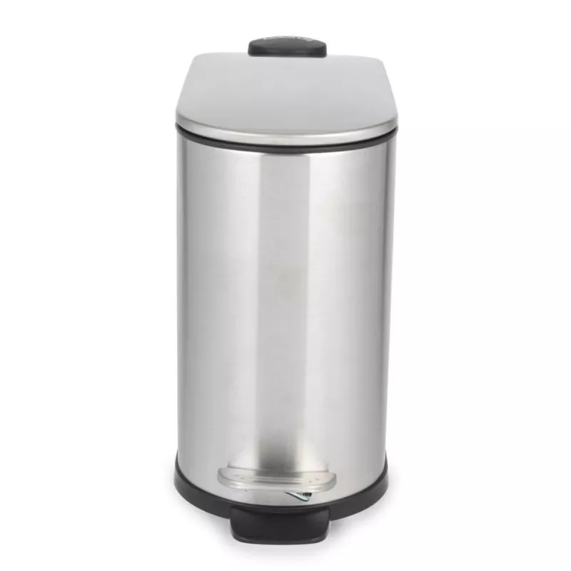 Beldray LA036683SSPEU7 pattumiera a pedale slimline a forma di D 5 litri, argento