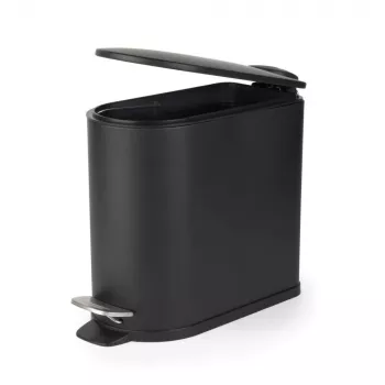 Beldray LA036690BLKPEU7 pattumiera a pedale slimline a forma di D 5 litri, nero