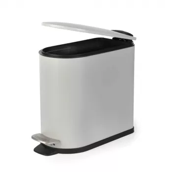 Pattumiera a pedale a forma di D slim 5 litri Beldray LA036690GRYPEU7, grigia