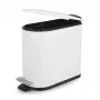 Pattumiera a pedale a forma di D slim 5 litri Beldray LA036690WHTPEU7, bianca