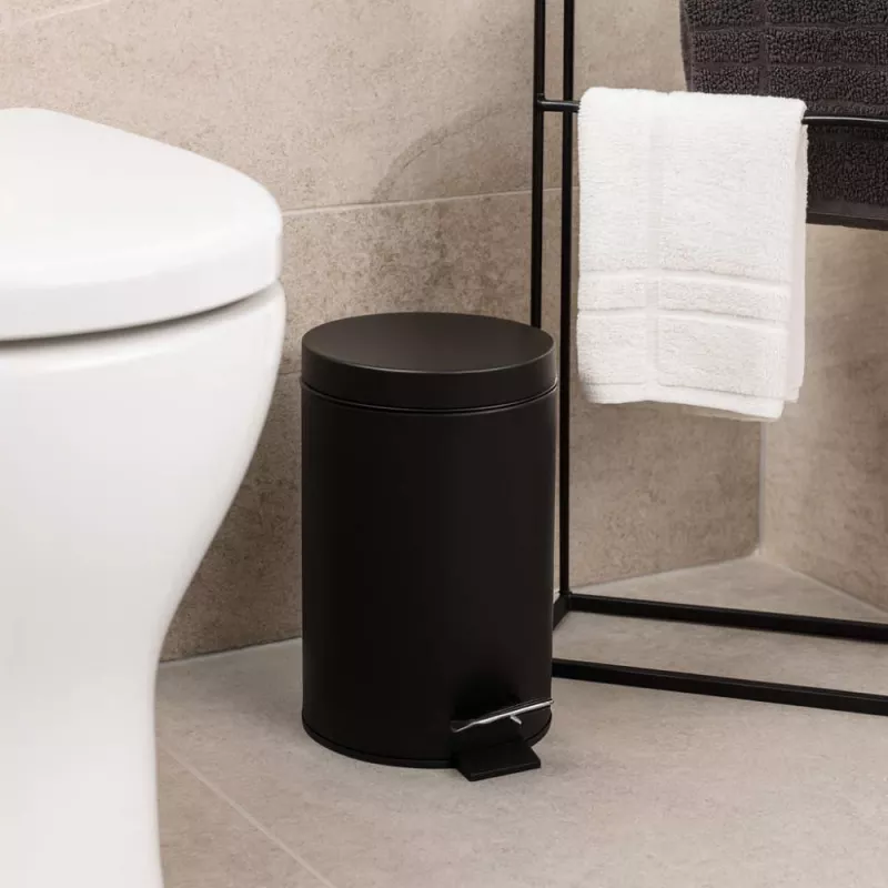 Beldray LA038098BPEU7 cestino a pedale rotondo con chiusura soft-close 3 litri, nero