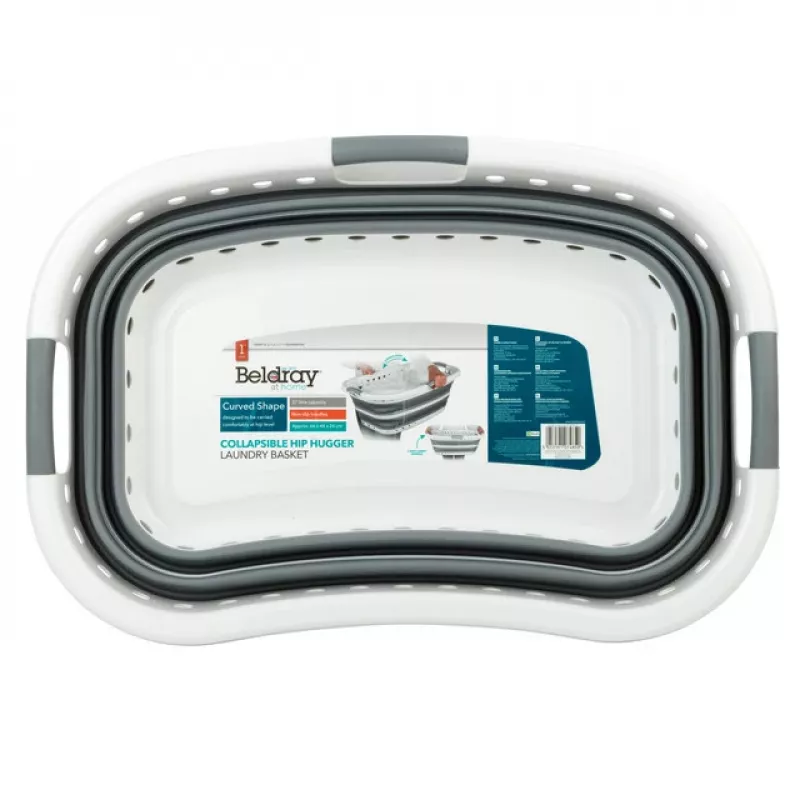 Beldray LA072979PGRYFEU7 cesto portabiancheria pieghevole Hip Hugger - grigio, 38 litri