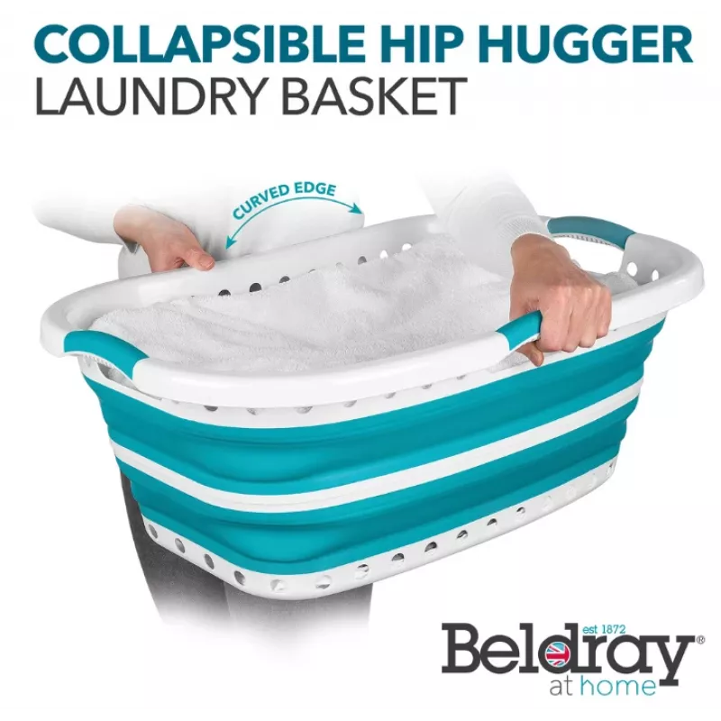 Beldray LA072979TQFEU7 cesto portabiancheria pieghevole Hip Hugger 37 L turchese
