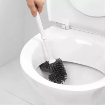 Beldray LA084538PUFFEU7X spazzola WC in silicone Antibac con portaspazzola, viola
