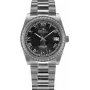 BELLEVUE H1 orologio al quarzo da donna 35mm quadrante argento cinturino in pelle nero
