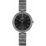 BELLEVUE Woman B25 35mm Orologio al quarzo analogico quadrante argento cinturino in pelle nero