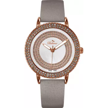 BELLEVUE Woman B44 35mm orologio analogico al quarzo cassa in acciaio inox quadrante bianco cinturino in pelle nero