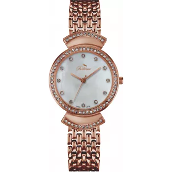 BELLEVUE Woman D50 32mm Orologio analogico al quarzo quadrante argentato cinturino in pelle nero