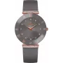 BELLEVUE Woman E112 orologio analogico al quarzo 25mm quadrante argento cinturino in pelle nero