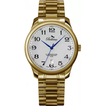 BELLEVUE Woman F12 Orologio al quarzo 30mm Quadrante argentato Pelle nera