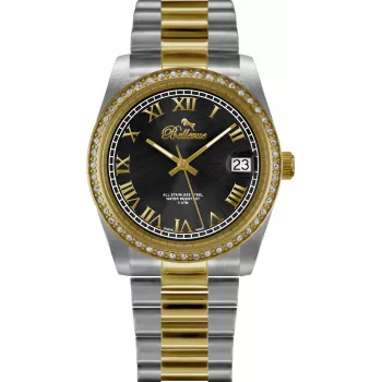 BELLEVUE Donna I12 Orologio 27mm acciaio inox quadrante argentato pelle nera