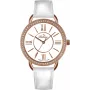 BELLEVUE donna A66 orologio al quarzo 38mm acciaio inox quadrante bianco pelle nera
