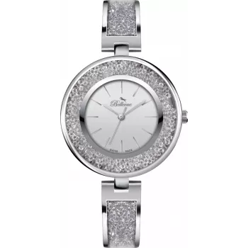 BELLEVUE orologio donna E67 al quarzo analogico 33 mm acciaio inox mesh argento