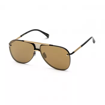 BELSTAFF BECKINGTONNEG Occhiali da sole da uomo rettangolari - Montatura nera, Lenti fumé, 61/12/145 mm