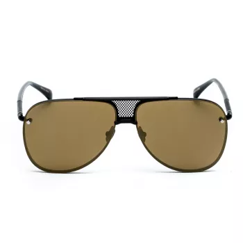 BELSTAFF BEKINGTONNEG Occhiali da sole da uomo rettangolari - Montatura nera, lenti grigie 61/12/145 mm