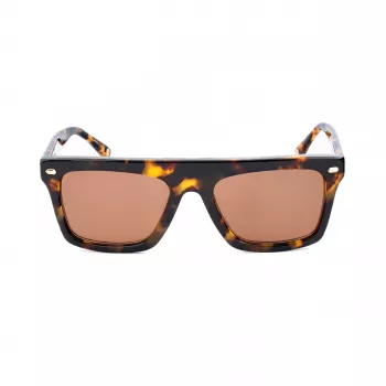 Belstaff Randford S153 Occhiali da sole unisex - montatura in acetato nero, lenti in policarbonato grigie, 52 mm