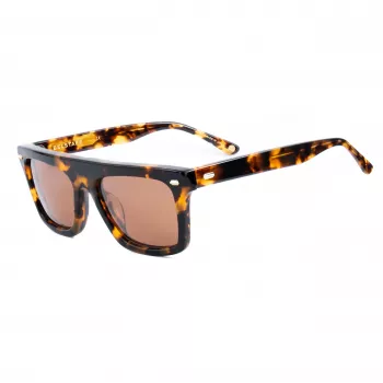 Belstaff Randford S153 Occhiali da sole unisex - montatura in acetato nero, lenti in policarbonato grigie, 52 mm