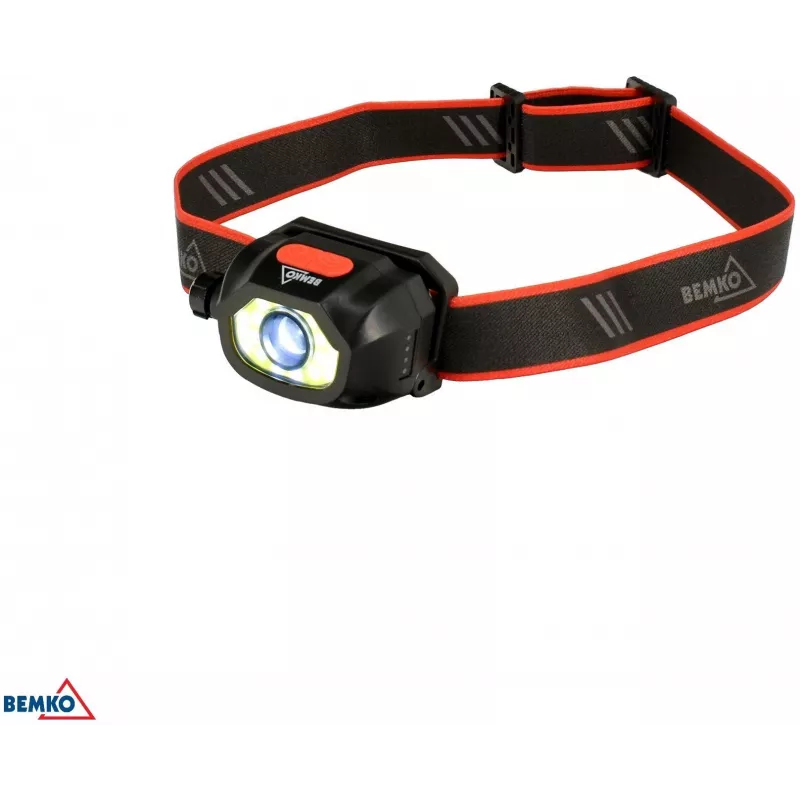 BEMKO C49-LTC02 lampada frontale LED ricaricabile multifunzione, 200lm, 6500K, 1200mAh, IP44