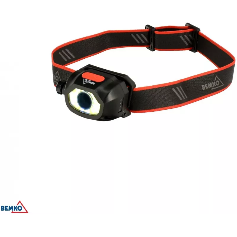 BEMKO C49-LTC02 lampada frontale LED ricaricabile multifunzione, 200lm, 6500K, 1200mAh, IP44