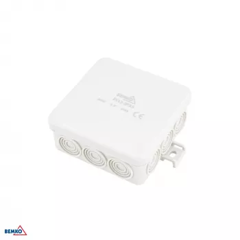 BEMKO E04-PI12-IP55 scatola di derivazione da parete 85x85x36,5mm IP55 12 ingressi grigio chiaro