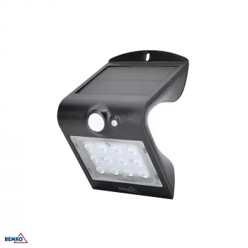 BEMKO TRINGO faretto LED solare 1,5W 220lm 4000K IP65 nero con sensore PIR C83-SOT-001BL-PIR