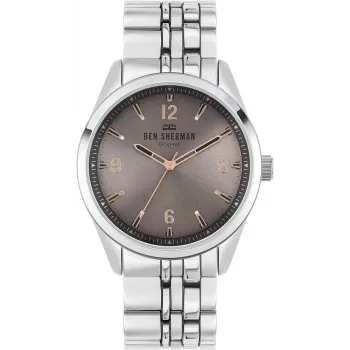 BEN SHERMAN Orologio da uomo analogico al quarzo WB057ESM 43 mm acciaio inox quadrante blu cinturino in mesh argento