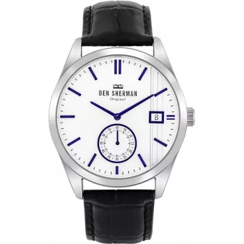 Orologio uomo BEN SHERMAN WB039UB 43mm quadrante nero cinturino in similpelle nero