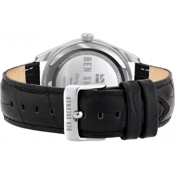 Orologio da uomo Ben Sherman WB039BB analogico al quarzo 43 mm quadrante nero cinturino in pelle nero