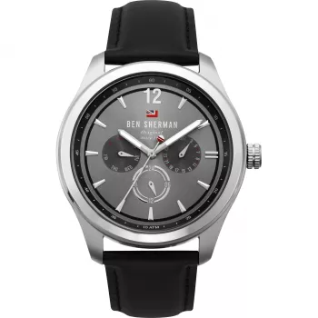 Ben Sherman WBS112B Orologio uomo analogico al quarzo 43mm quadrante nero cinturino in pelle
