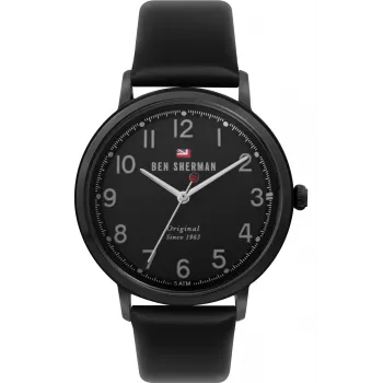 Orologio analogico al quarzo uomo Ben Sherman WBS113BB 43mm quadrante nero cinturino in vera pelle