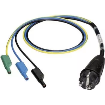 BENNING Adattatore di misura spina Schuko a boccole lamellari 4 mm, a prova di contatto, 300 V CAT III, 16 A, Nero 044142