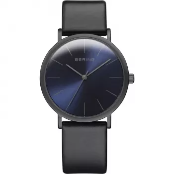 BERING Classic Orologio da polso al quarzo unisex 36mm acciaio inox milanese quadrante blu 13436-427