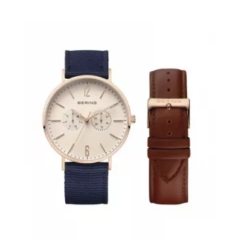 BERING MAN 14240-864 40mm quadrante blu orologio con mesh milanese blu