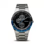 BERING orologio da uomo al quarzo Classic Minimalist 39mm cassa in titanio quadrante blu bracciale a maglia milanese in acciaio inossidabile grigio 32339-702