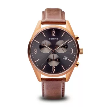 Bering Orologio al quarzo da uomo Classic 10542-562 42mm quadrante marrone cinturino mesh in acciaio inox marrone