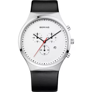 Bering Orologio uomo Classic al quarzo 40 mm acciaio inox quadrante blu mesh argento 14740-404