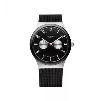 BERING orologio uomo 32139-202 Classic Collection 39mm quarzo acciaio inox maglia quadrante nero