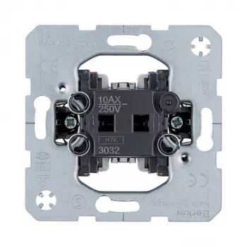 Berker 3032 inserto da incasso interruttore a bilanciere bipolare OFF, 10A, 250V, morsetti a vite, privo di alogeni
