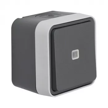 Berker 30763525 W.1 Deviatore da parete con illuminazione, grigio