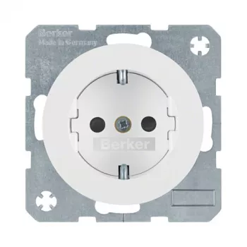 Berker 47232089 presa SCHUKO (tipo F), bianco polare lucido, 16 A 250 V, da incasso, per serie R.1/R.3/R.7