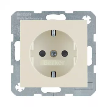 Berker 47238982 presa SCHUKO con coperchio a ribalta, da incasso, 16A 250V, bianco (RAL 9010)