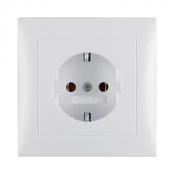 Berker 47429909 presa da incasso con placca S.1, Schuko Type F, 16A 250V, bianco polare