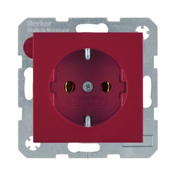 Berker 47438912 Presa SCHUKO S.1/B.3/B.7 vetro rosso lucido