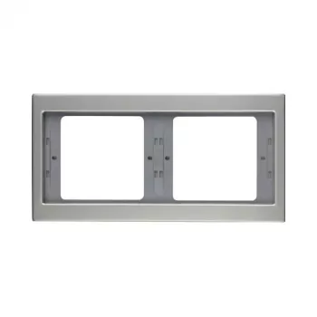 Berker B.IQ Placca coprifilo orizzontale a 2 posti, acciaio inox spazzolato