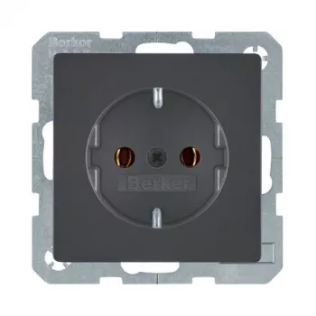 Berker Q.1/Q.3 Presa SCHUKO 1 posto antracite velvet 16A 250V da incasso