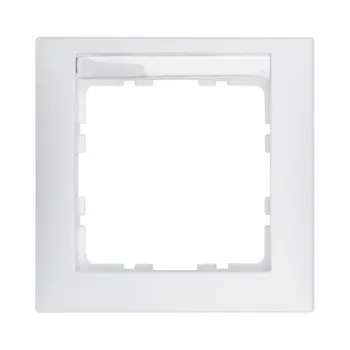 Berker S.1 Placca a 1 posto con campo per etichetta, bianco polare lucido (10119919)