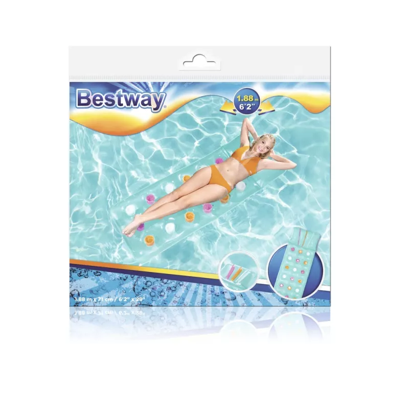 Bestway 43014 materassino gonfiabile per piscina, blu, 188 x 71 cm
