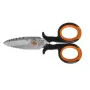 BETA 1128BSX Forbici da elettricista con tacca spellafili, 145 mm, acciaio inox, arancio/nero