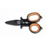 Forbici da elettricista BETA 1128BAX - 145 mm acciaio inox con scanalatura spellafili, arancione/nero